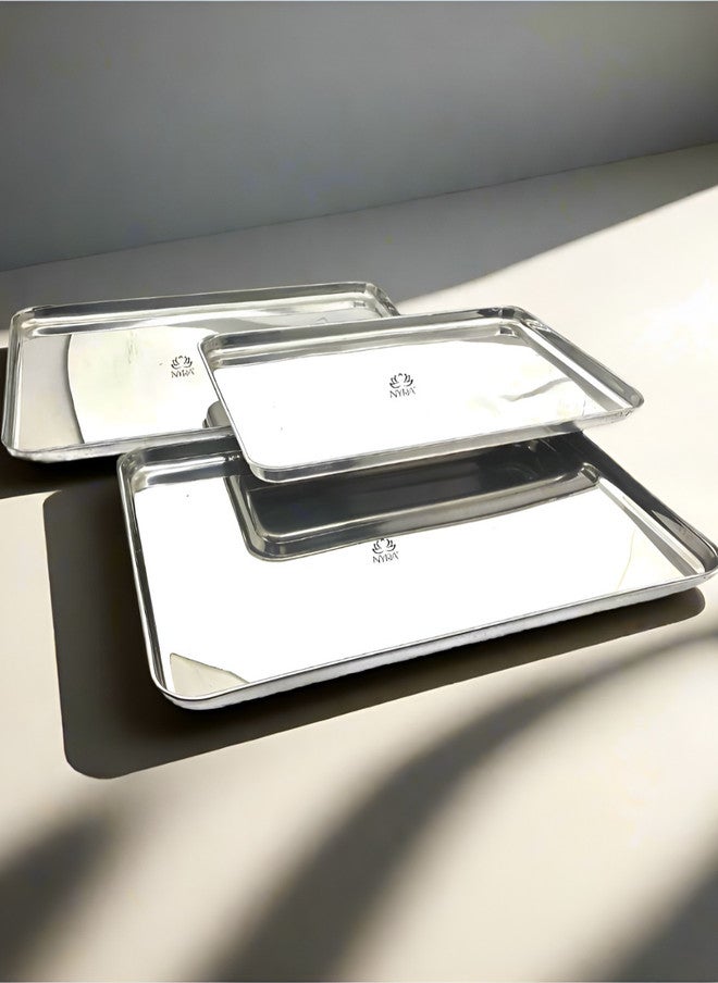 Nyra Kitchenware أطقم تقديم نيرا من الفولاذ المقاوم للصدأ 3 قطع آمنة في غسالة الصحون - Image 1